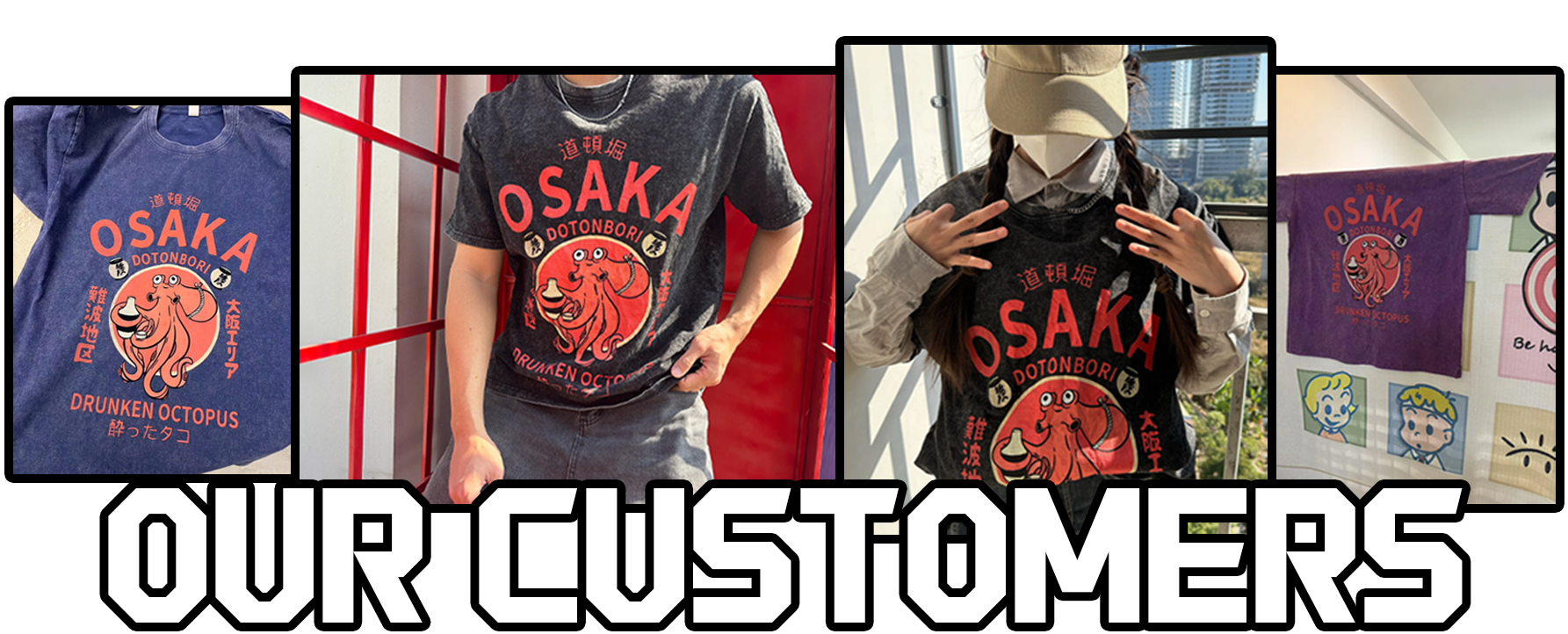 Osaka Glico Run Man Vintage Wash Japanese Design T-Shirt