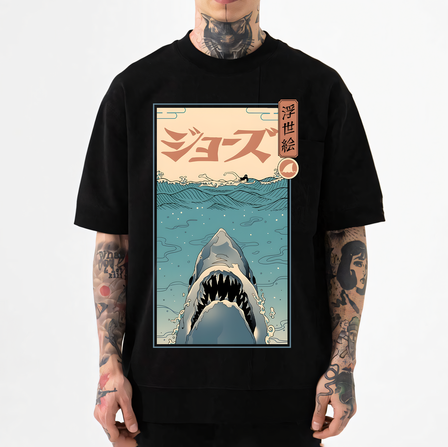 Shark Ukiyoe Japanese Style Classic Tee