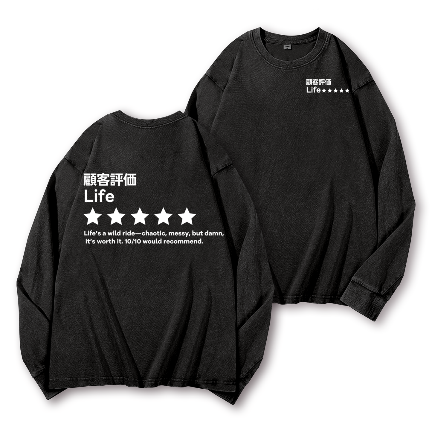 Life Vintage Washed Cotton Back Art Long-sleeve T-shirt