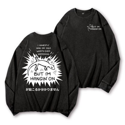 Gecko Vintage Washed Cotton Back Art Long-sleeve T-shirt