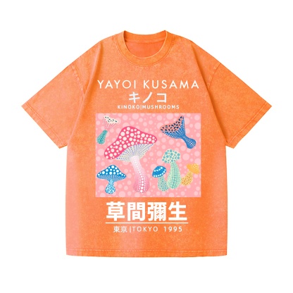 Yayoi Kusama Mushroom Vintage Wash Japanese Design T-Shirt