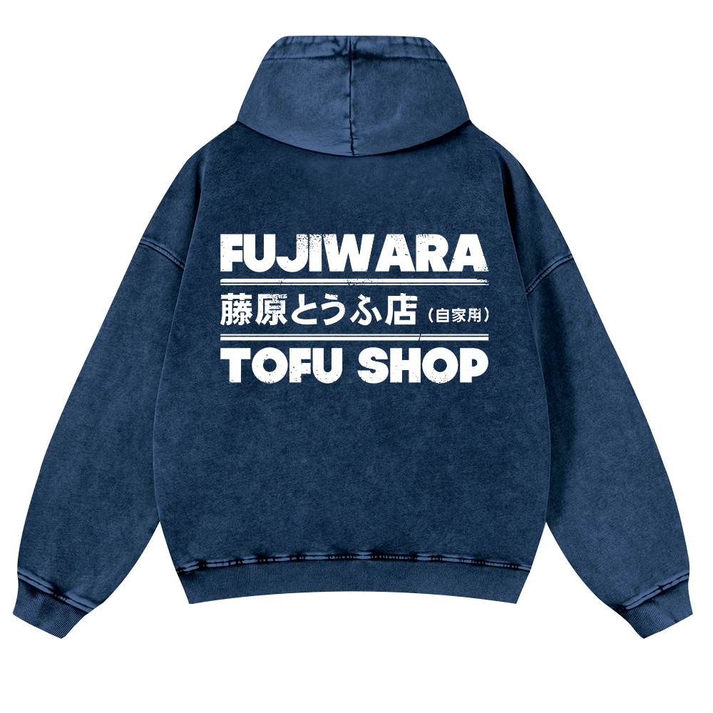 Tomoshi Fujiwara's Store Vintage Washed Cotton Back Art Hoodie