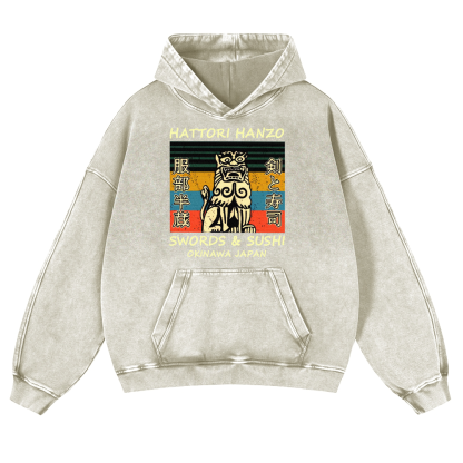 Hattori Hanzo Vintage Washed Thick Cotton Hoodie