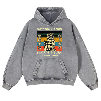 Hattori Hanzo Vintage Washed Thick Cotton Hoodie