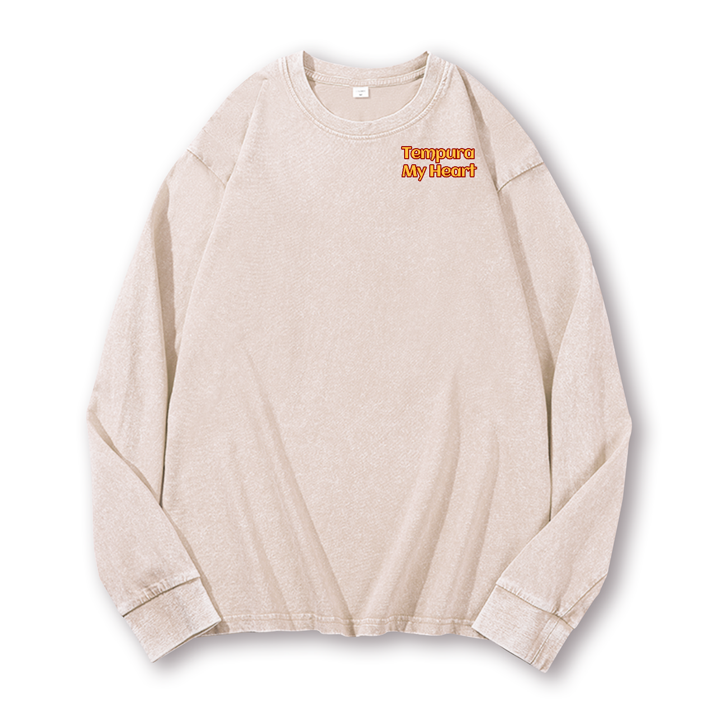 Tempura Vintage Washed Cotton Back Art Long-sleeve T-shirt
