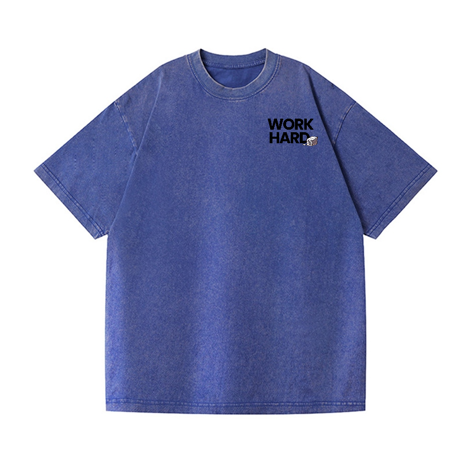 Cat Vintage Wash Japanese Design Back Art T-Shirt