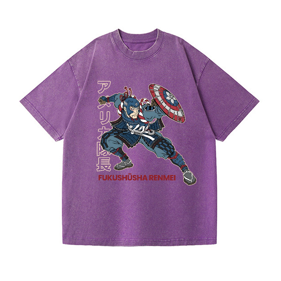 Captain Ukiyoe Vintage Wash Japanese Design T-Shirt