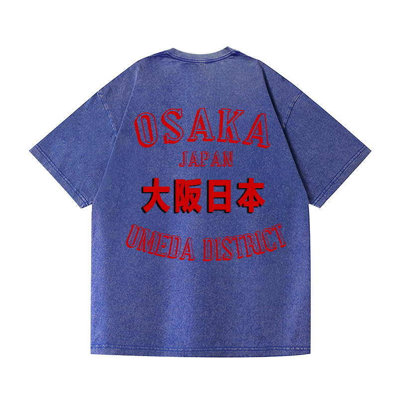 Osaka Vintage Wash Japanese Design Back Art T-Shirt