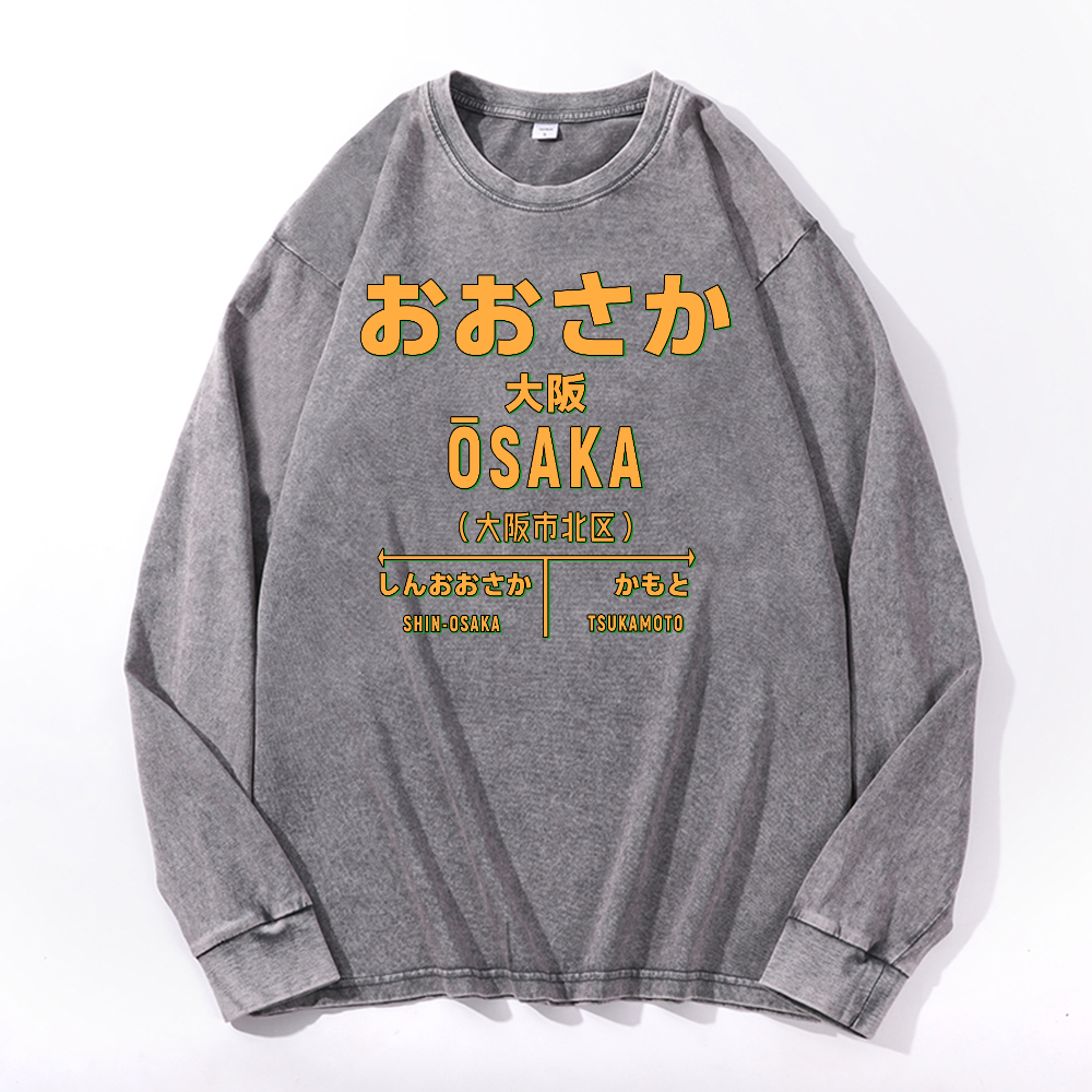 Osaka Vintage Cotton Wash Crewneck Sweatshirt