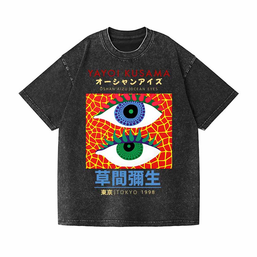 Yayoi Kusama Vintage Wash Japanese Design T-Shirt