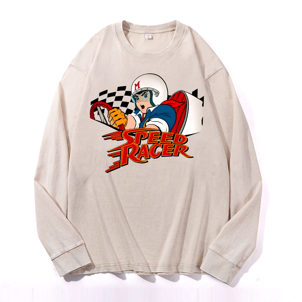 Speed Racer Vintage Cotton Wash Crewneck Sweatshirt