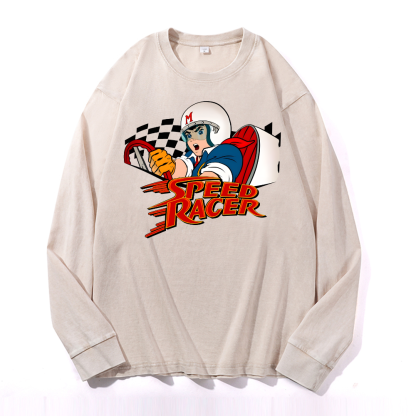 Speed Racer Vintage Cotton Wash Crewneck Sweatshirt