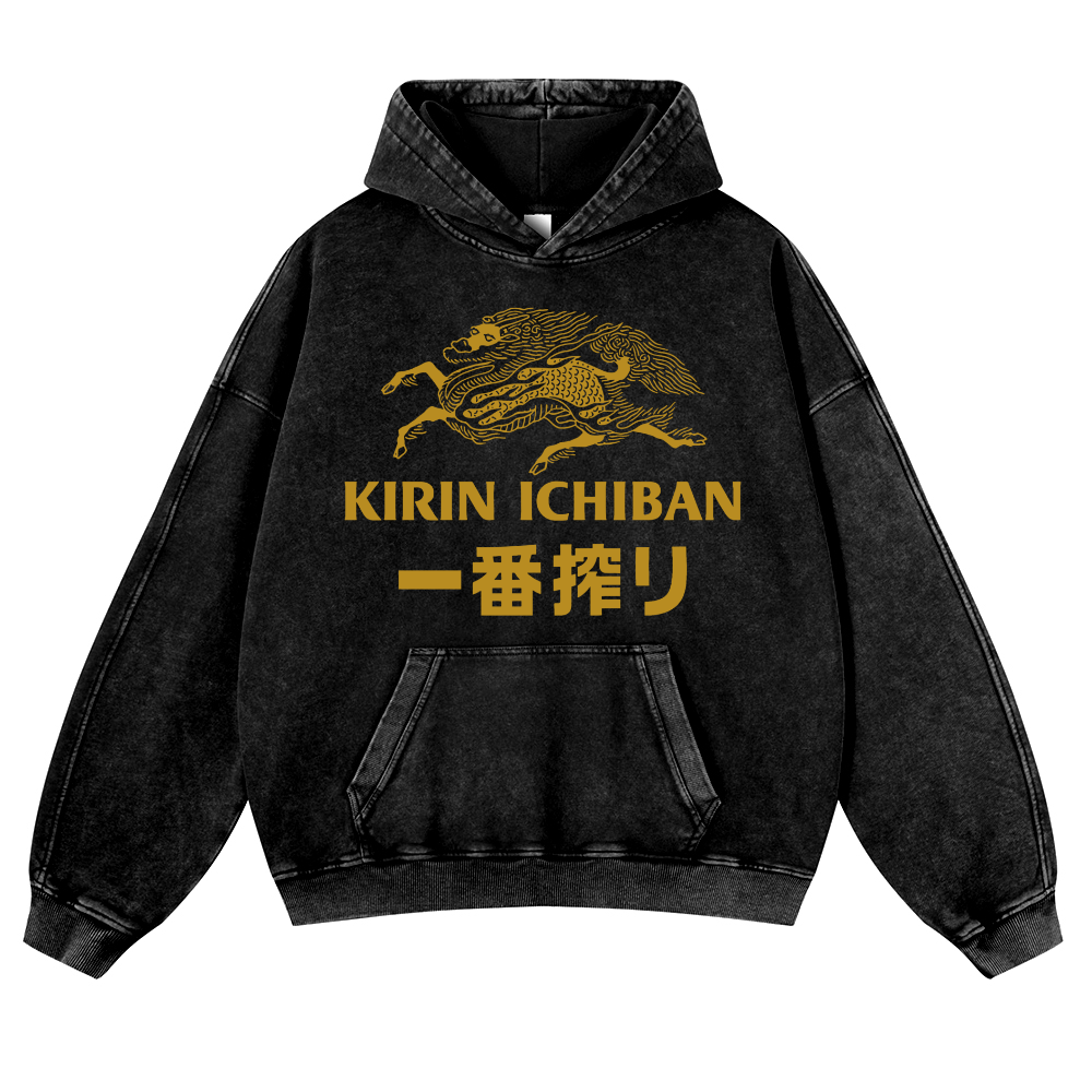 Kirin Brewery Vintage Washed Thick Cotton Hoodie