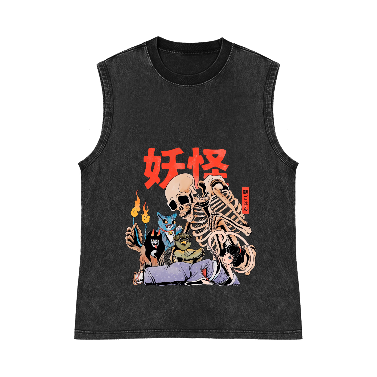 Catzilla Pure Cotton Wash-Dyed Sleeveless Tank Top