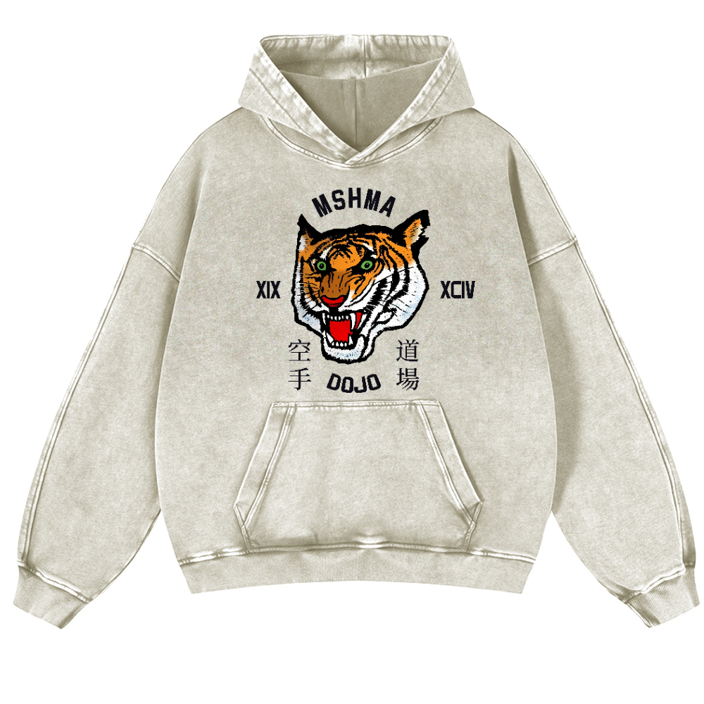 MSHMA Dojo Tiger Vintage Washed Thick Cotton Hoodie