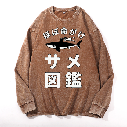 Shark Girl Vintage Cotton Wash Crewneck Sweatshirt
