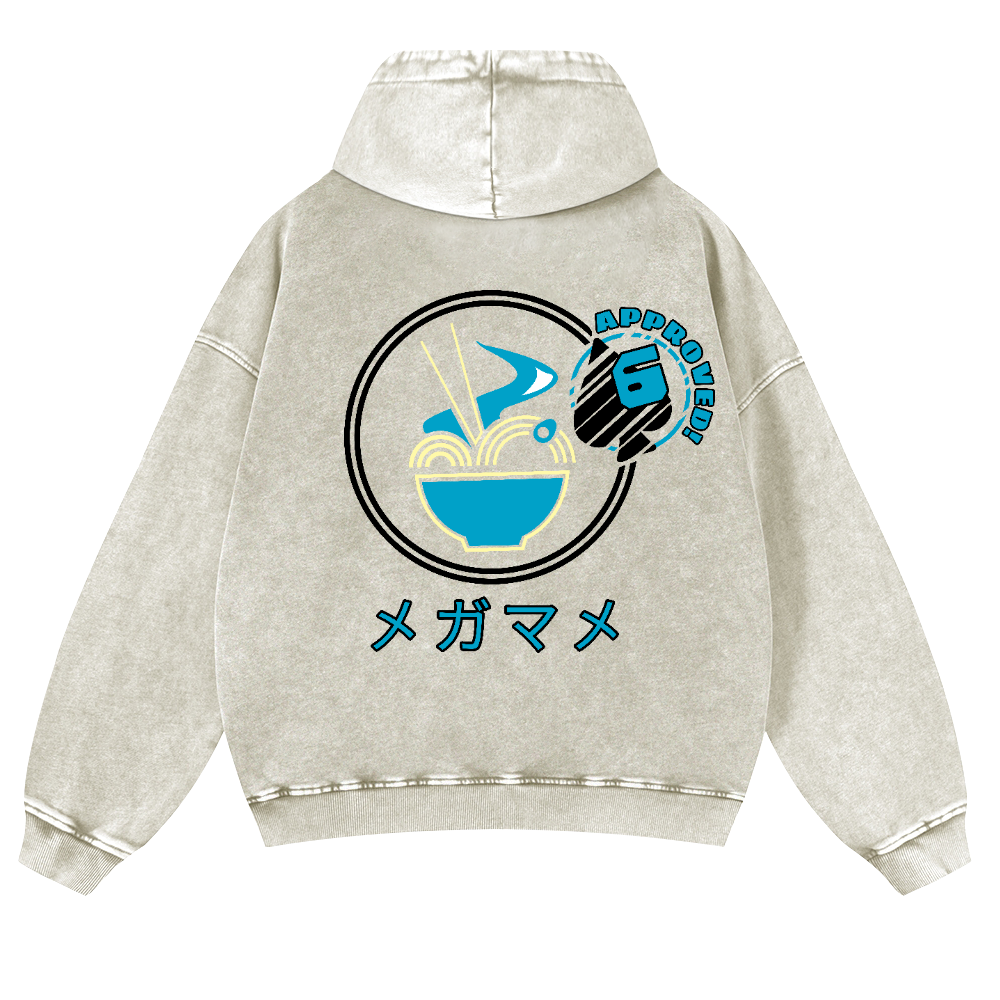 Ramen Vintage Washed Cotton Back Art Hoodie