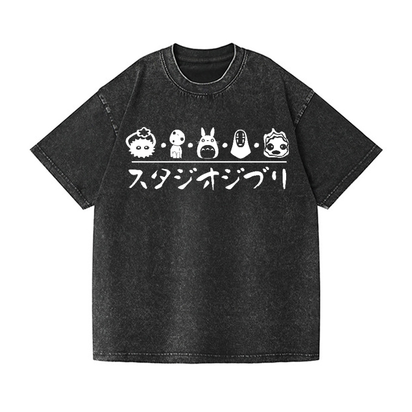 Ghibli Totoro No Face Kaonashi Vintage Wash Japanese Design T-Shirt