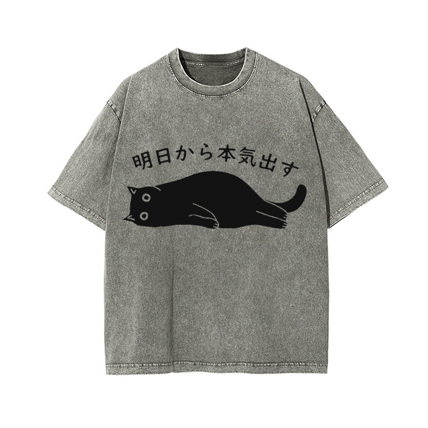 Vintage Wash Japanese Design T-Shirt