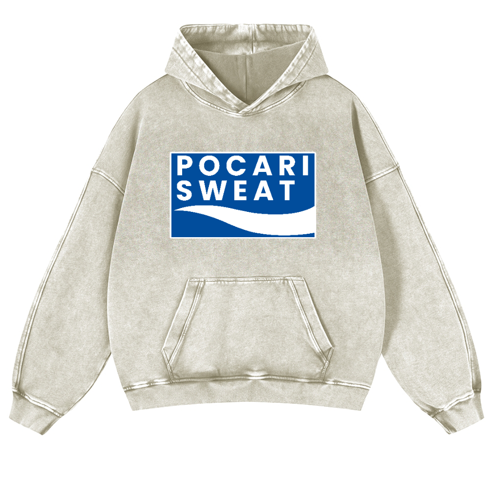 Pocari Sweat Vintage Washed Thick Cotton Hoodie