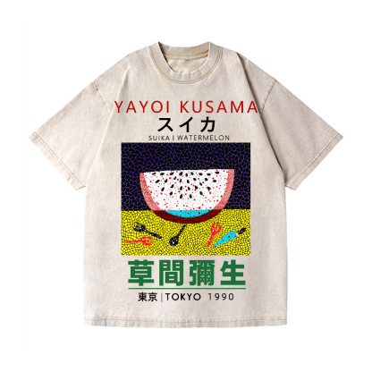 Yayoi Kusama Vintage Wash Japanese Design T-Shirt