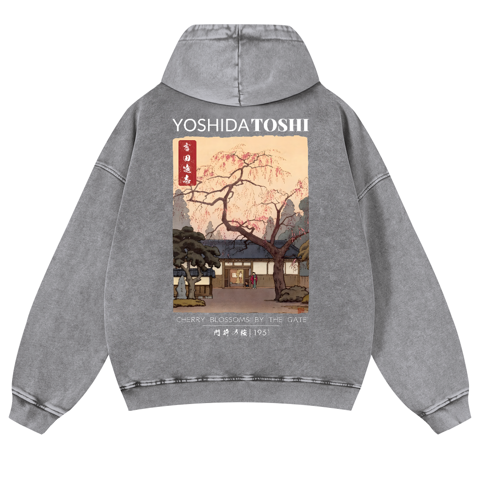 Yoshida Toshi Vintage Washed Cotton Back Art Hoodie