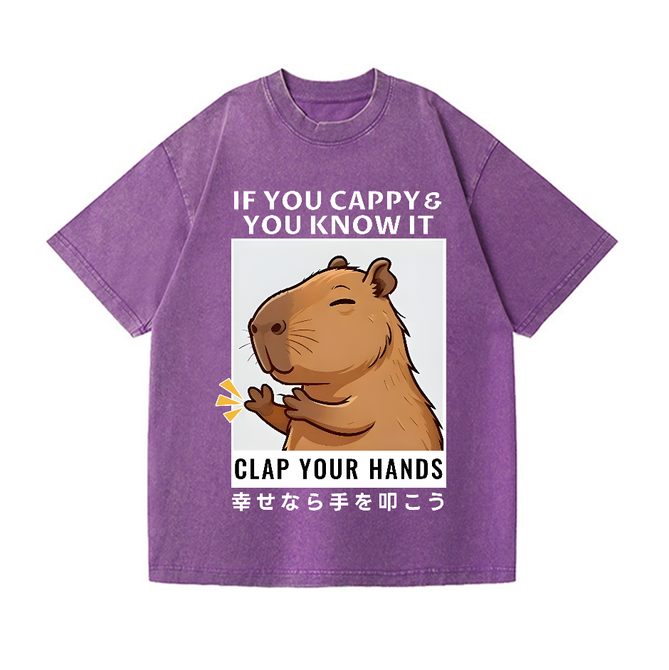 Capybara Vintage Wash Japanese Design T-Shirt