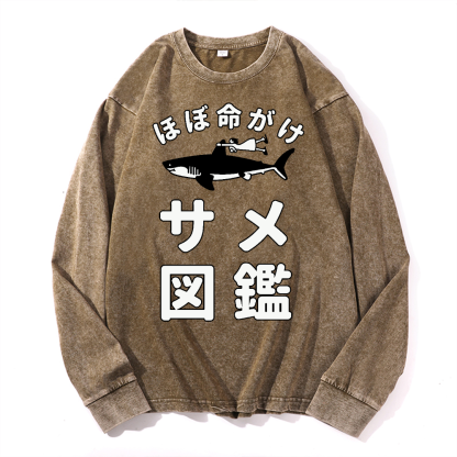 Shark Girl Vintage Cotton Wash Crewneck Sweatshirt