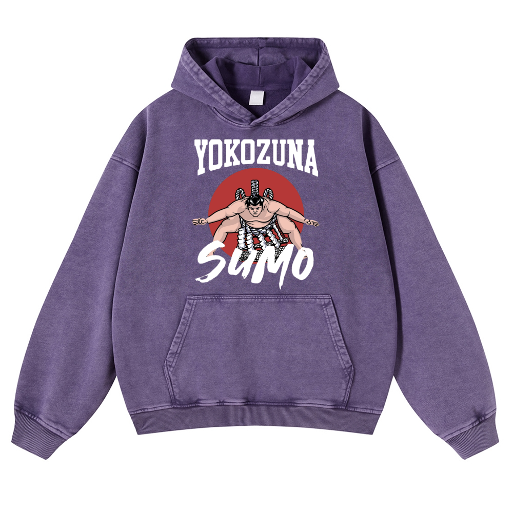 Yokozuna The Highest Honor in Sumo Vintage Washed Thick Cotton Hoodie