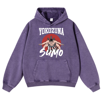 Yokozuna The Highest Honor in Sumo Vintage Washed Thick Cotton Hoodie