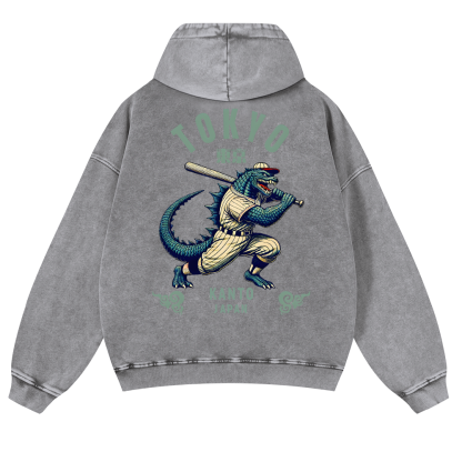 Tokyo Kanto Japan Vintage Washed Cotton Back Art Hoodie