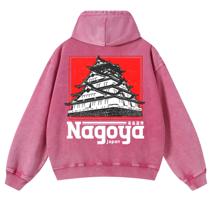 Nagoya Japan Vintage Washed Cotton Back Art Hoodie