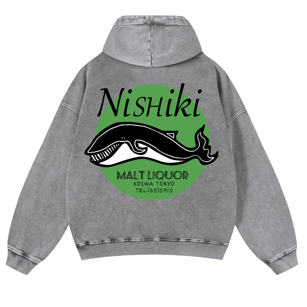 Nishiki Vintage Washed Cotton Back Art Hoodie