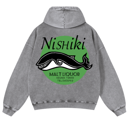 Nishiki Vintage Washed Cotton Back Art Hoodie