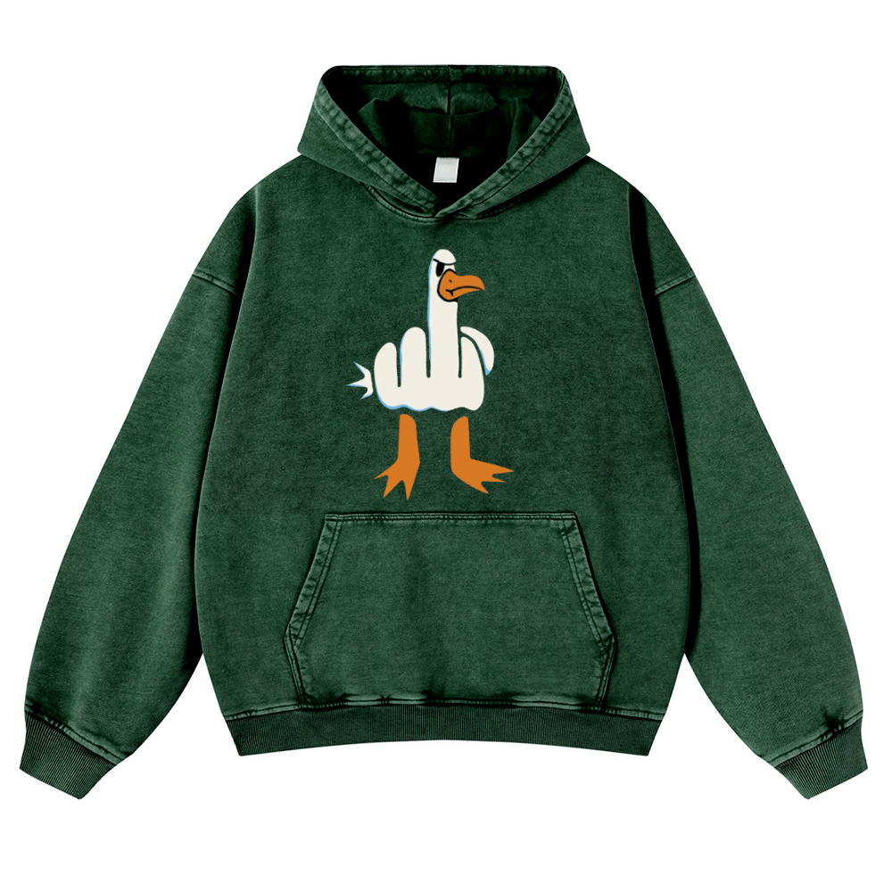 Duck Vintage Washed Thick Cotton Hoodie