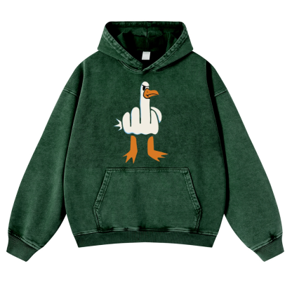 Duck Vintage Washed Thick Cotton Hoodie
