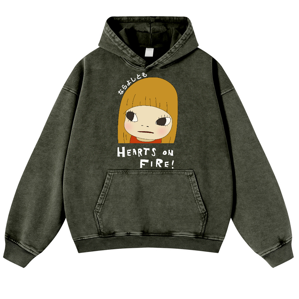 Yoshitomo Nara Vintage Washed Thick Cotton Hoodie