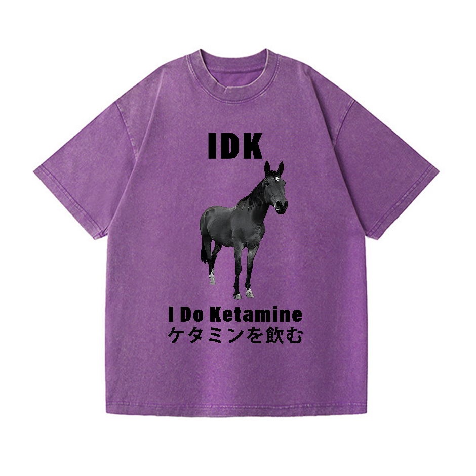 Ketamine Horse Vintage Wash Japanese Design T-Shirt