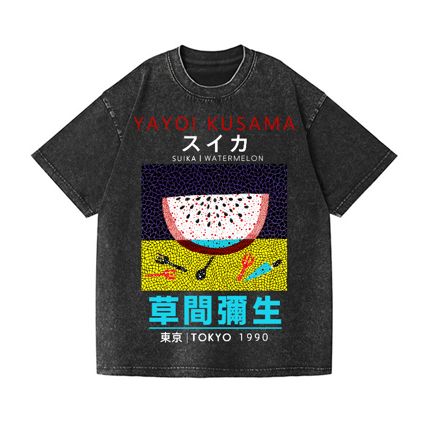 Yayoi Kusama Vintage Wash Japanese Design T-Shirt