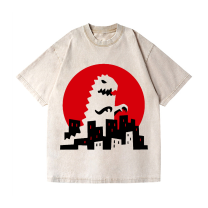 Godzilla Vintage Wash Japanese Design T-Shirt