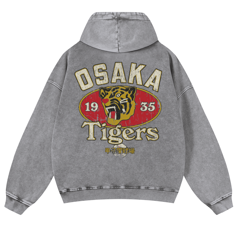 Osaka Tiger 1935 Vintage Washed Cotton Back Art Hoodie