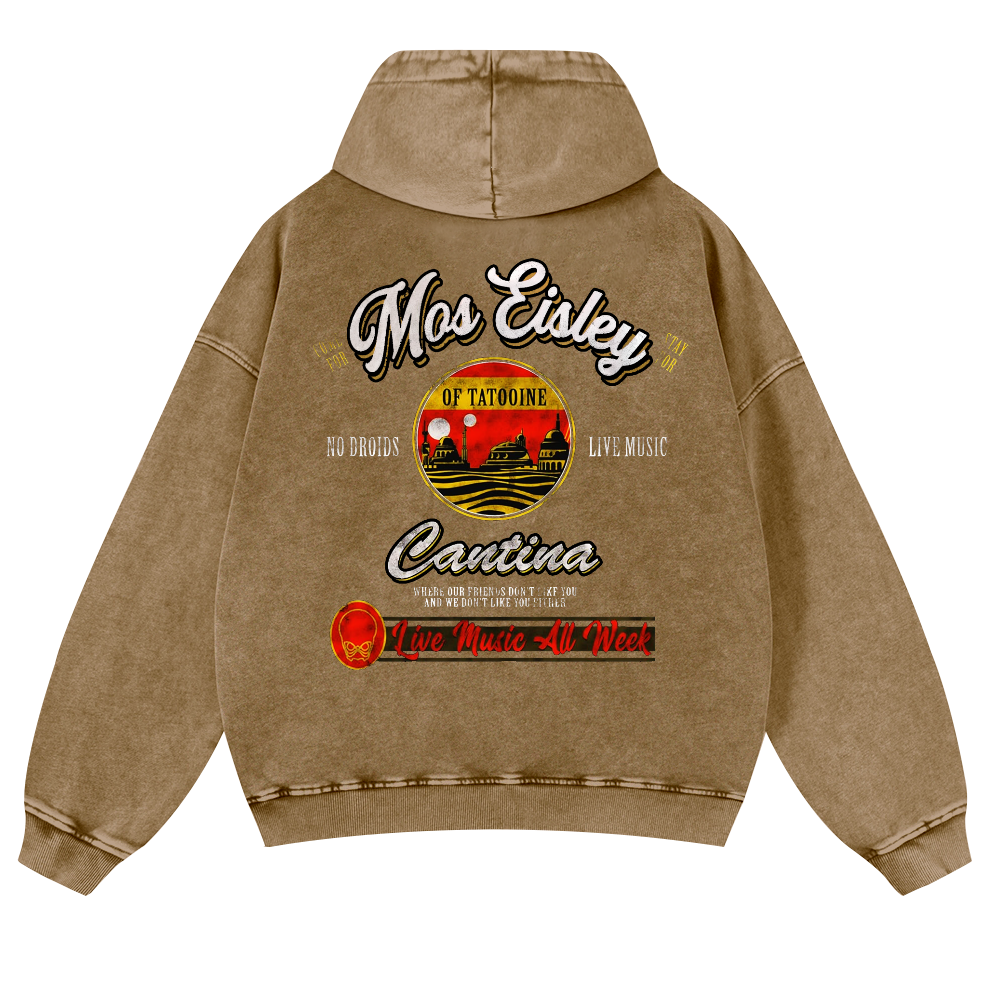 Mos Eisley Cantina Vintage Washed Cotton Back Art Hoodie