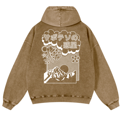Sakura Vintage Washed Cotton Back Art Hoodie