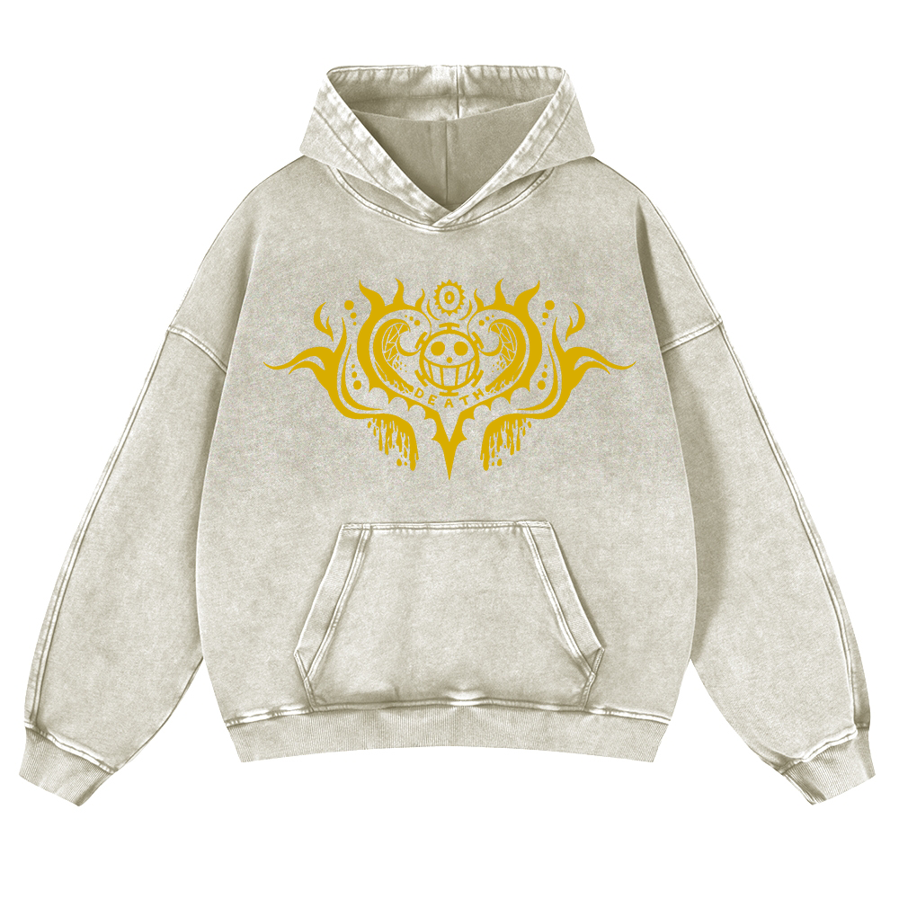 One Piece Vintage Washed Thick Cotton Hoodie