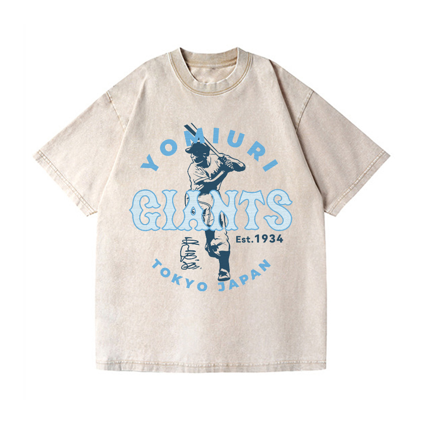 Tokyo Yomiuri Giants Baseball Japan Vintage Wash Japanese Design T-Shirt