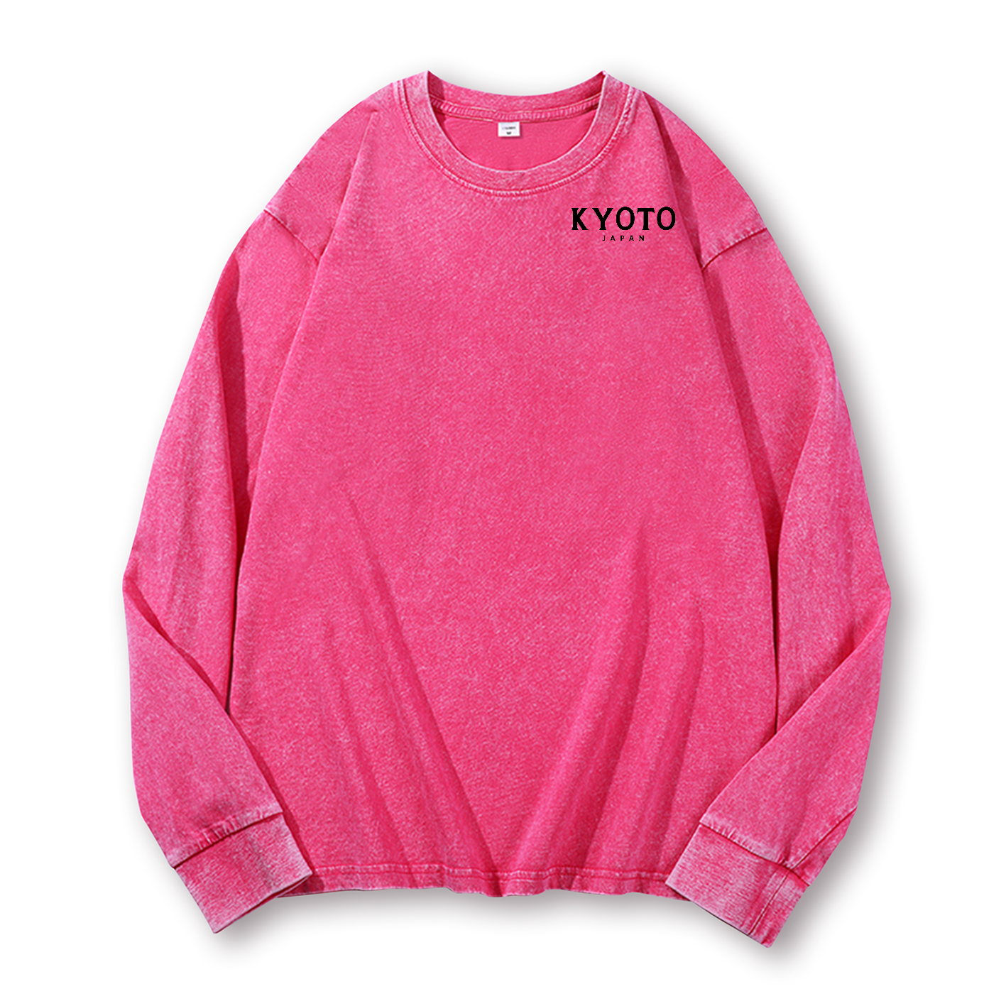Kyoto Japan Honshu Kansai Region Vintage Washed Cotton Back Art Long-sleeve T-shirt