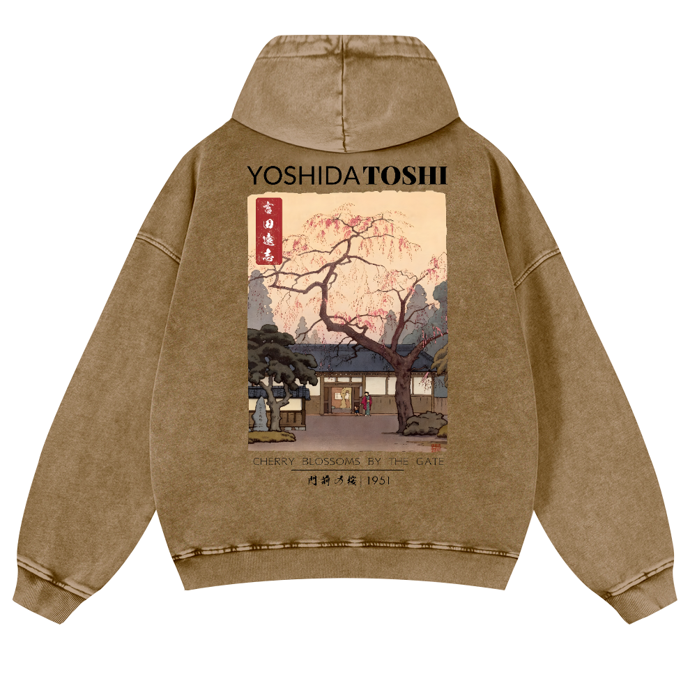 Yoshida Toshi Vintage Washed Cotton Back Art Hoodie