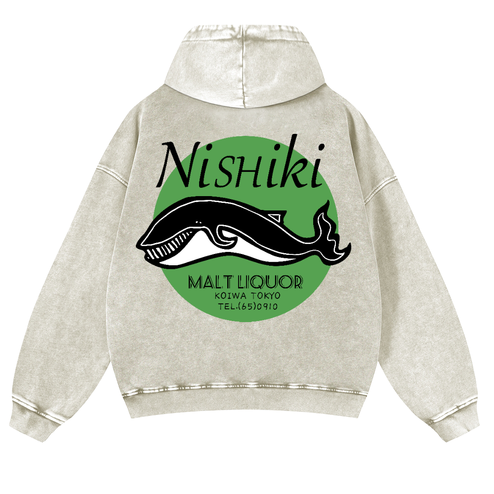 Nishiki Vintage Washed Cotton Back Art Hoodie