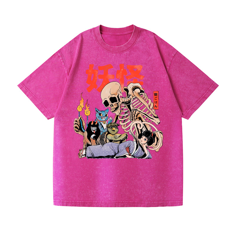 A Mysterious Group of Japanese Yokai Vintage Wash Japanese Design T-Shirt