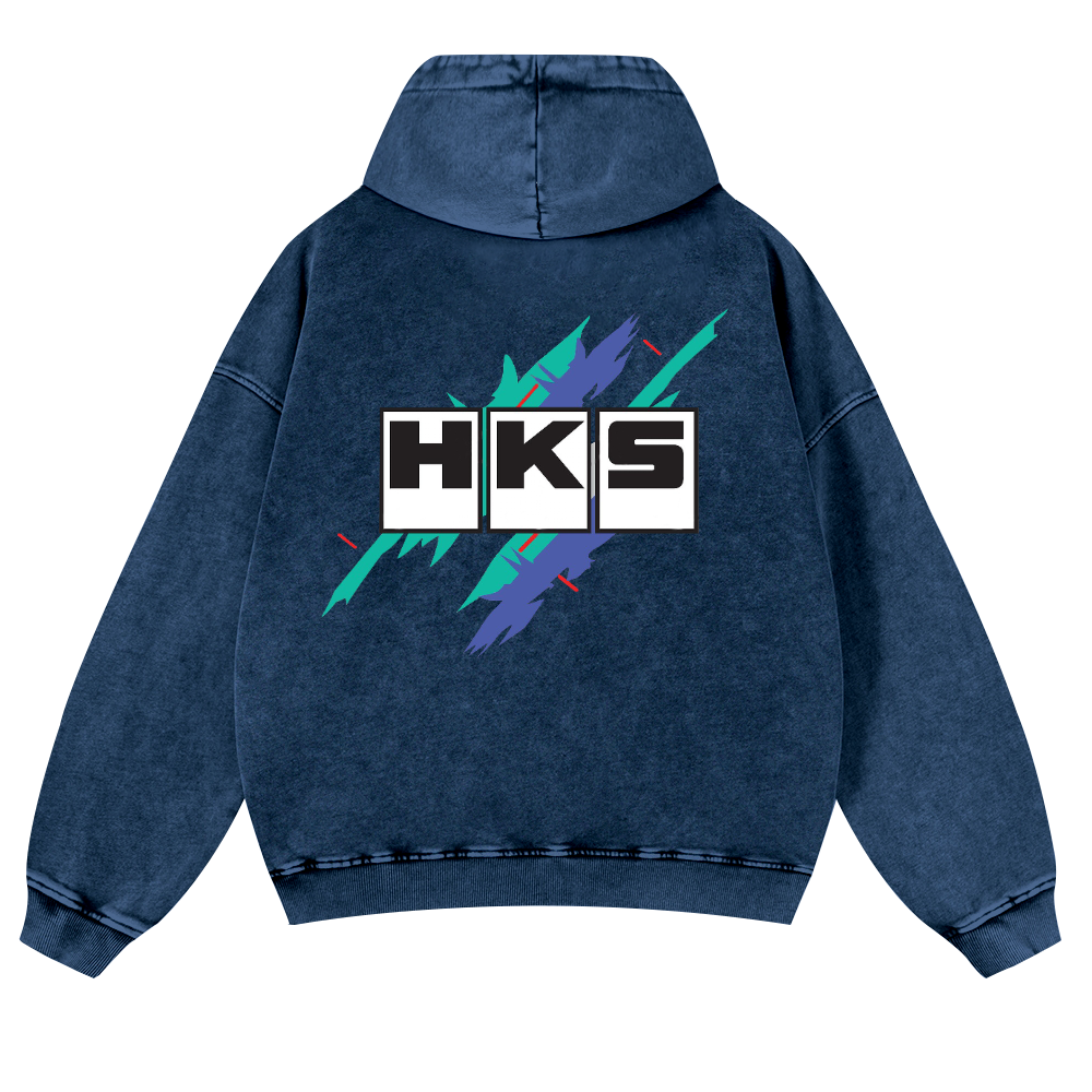 HKS Vintage Washed Cotton Back Art Hoodie